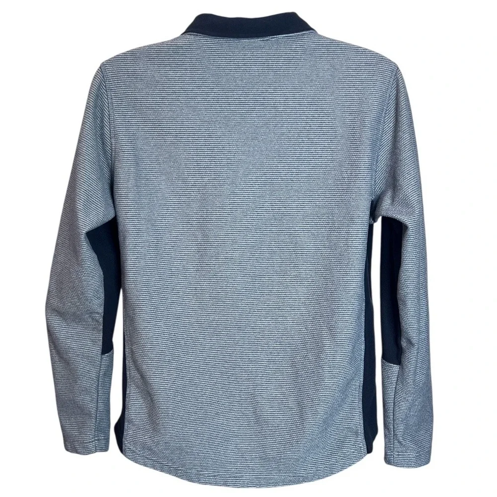 Lands' End Men's M Quarter Zip Pullover‎ Gray Black Textured Fleece